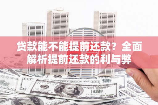 湖里贷款能不能提前还款？全面解析提前还款的利与弊