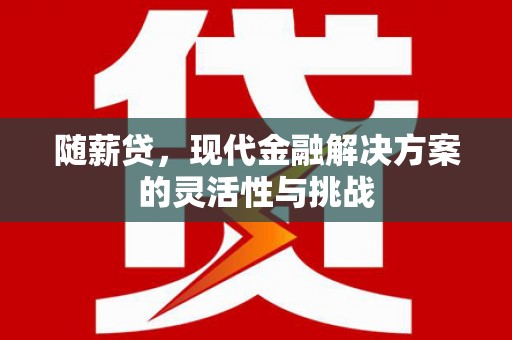 湖里随薪贷，现代金融解决方案的灵活性与挑战
