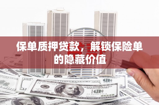 湖里保单质押贷款，解锁保险单的隐藏价值