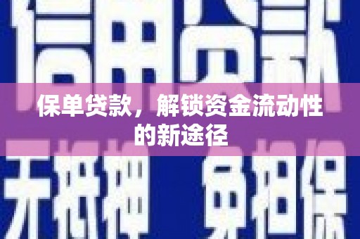 湖里保单贷款，解锁资金流动性的新途径