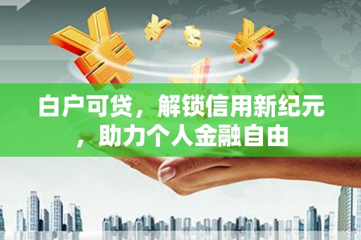 湖里白户可贷，解锁信用新纪元，助力个人金融自由