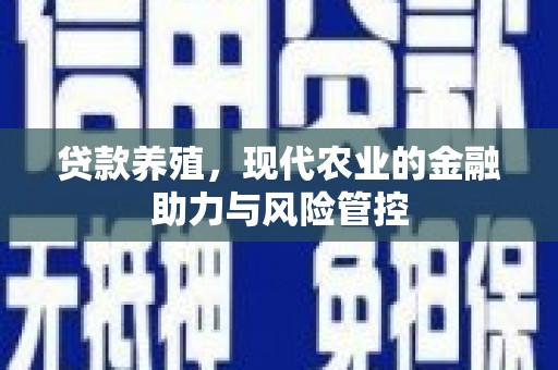 湖里贷款养殖，现代农业的金融助力与风险管控