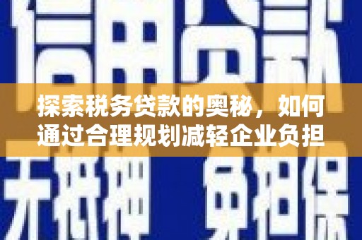 湖里探索税务贷款的奥秘，如何通过合理规划减轻企业负担