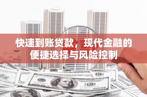湖里快速到账贷款，现代金融的便捷选择与风险控制