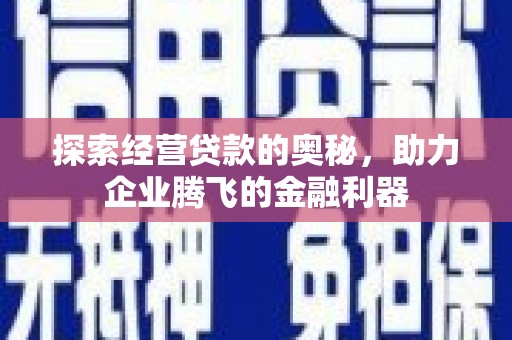 湖里探索经营贷款的奥秘，助力企业腾飞的金融利器