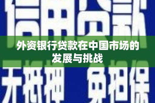 湖里外资银行贷款在中国市场的发展与挑战