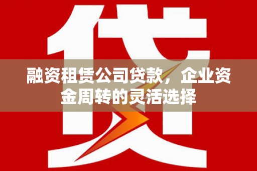 湖里融资租赁公司贷款，企业资金周转的灵活选择