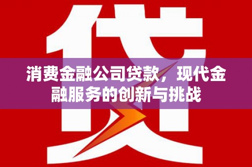 湖里消费金融公司贷款，现代金融服务的创新与挑战