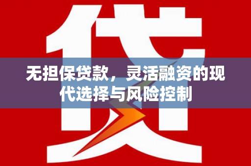 湖里无担保贷款，灵活融资的现代选择与风险控制