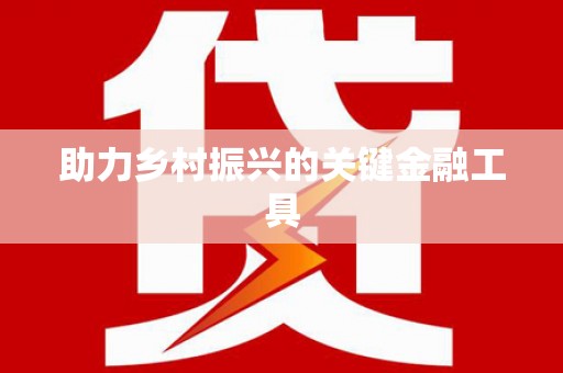 湖里助力乡村振兴的关键金融工具