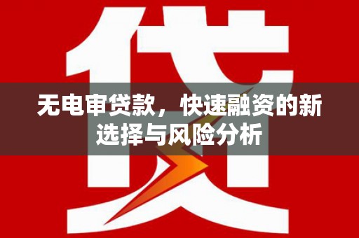 湖里无电审贷款，快速融资的新选择与风险分析