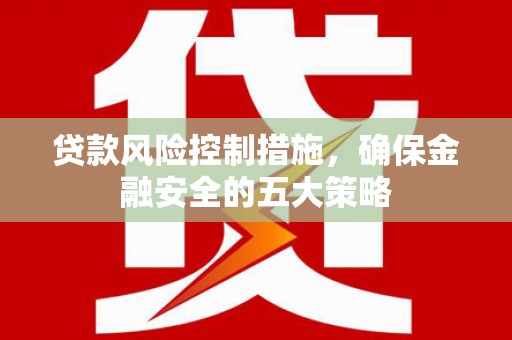 湖里贷款风险控制措施，确保金融安全的五大策略