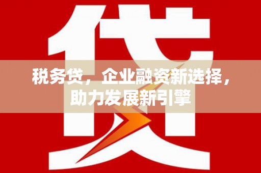 湖里税务贷，企业融资新选择，助力发展新引擎