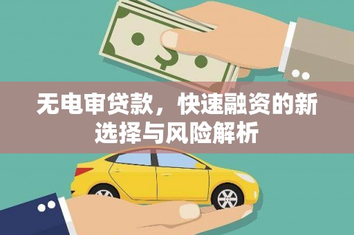 湖里无电审贷款，快速融资的新选择与风险解析