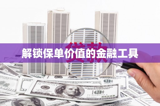 湖里解锁保单价值的金融工具